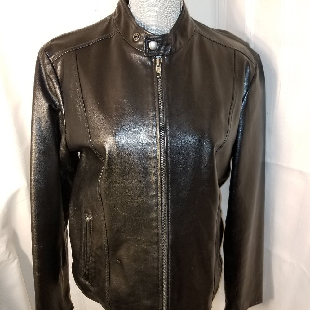 EUC Lucky Brand Full Grained Leather Jacket Medium